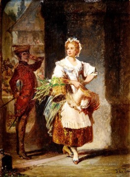  Perez Painting - peasant woman Spain Bourbon Dynasty Mariano Alonso Perez